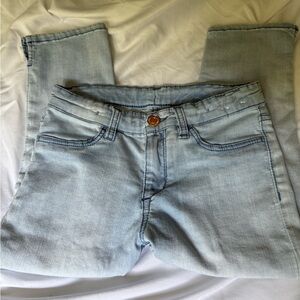 Stylish Light Blue Kids Denim Capri